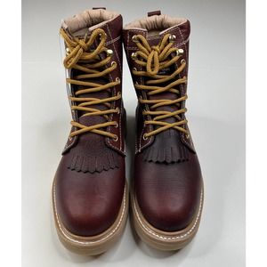 NEW Rega Leather Lace Up Work Boots Size 6.5 Men’s Red
